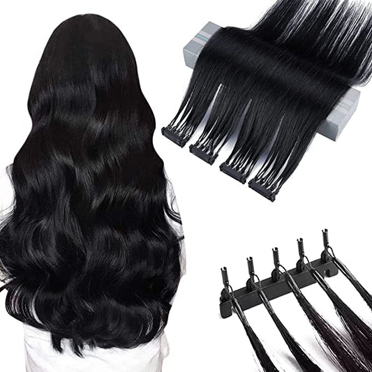 6D hair extension 9A Remy hair/ Dark Color /100g