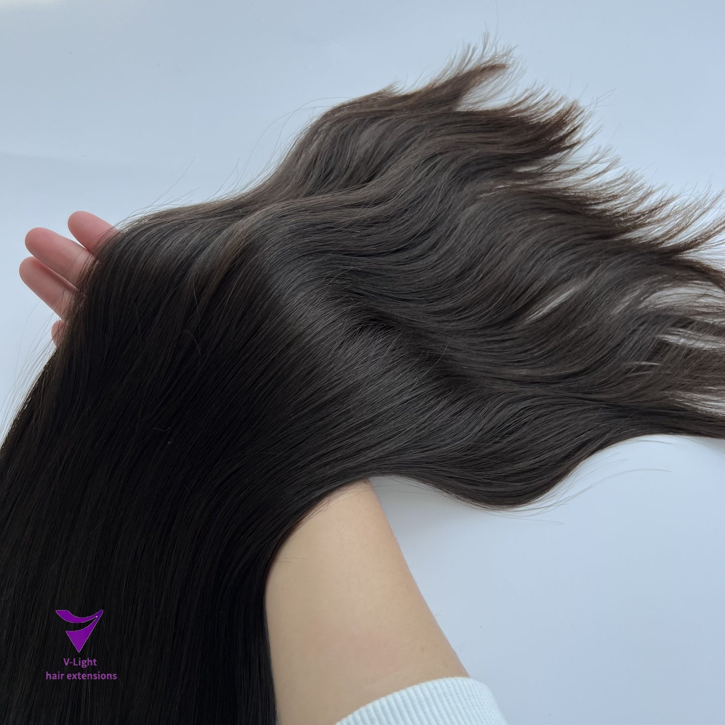 Feather weft hair extension /100% double drawn 10A/ Dark color 100g