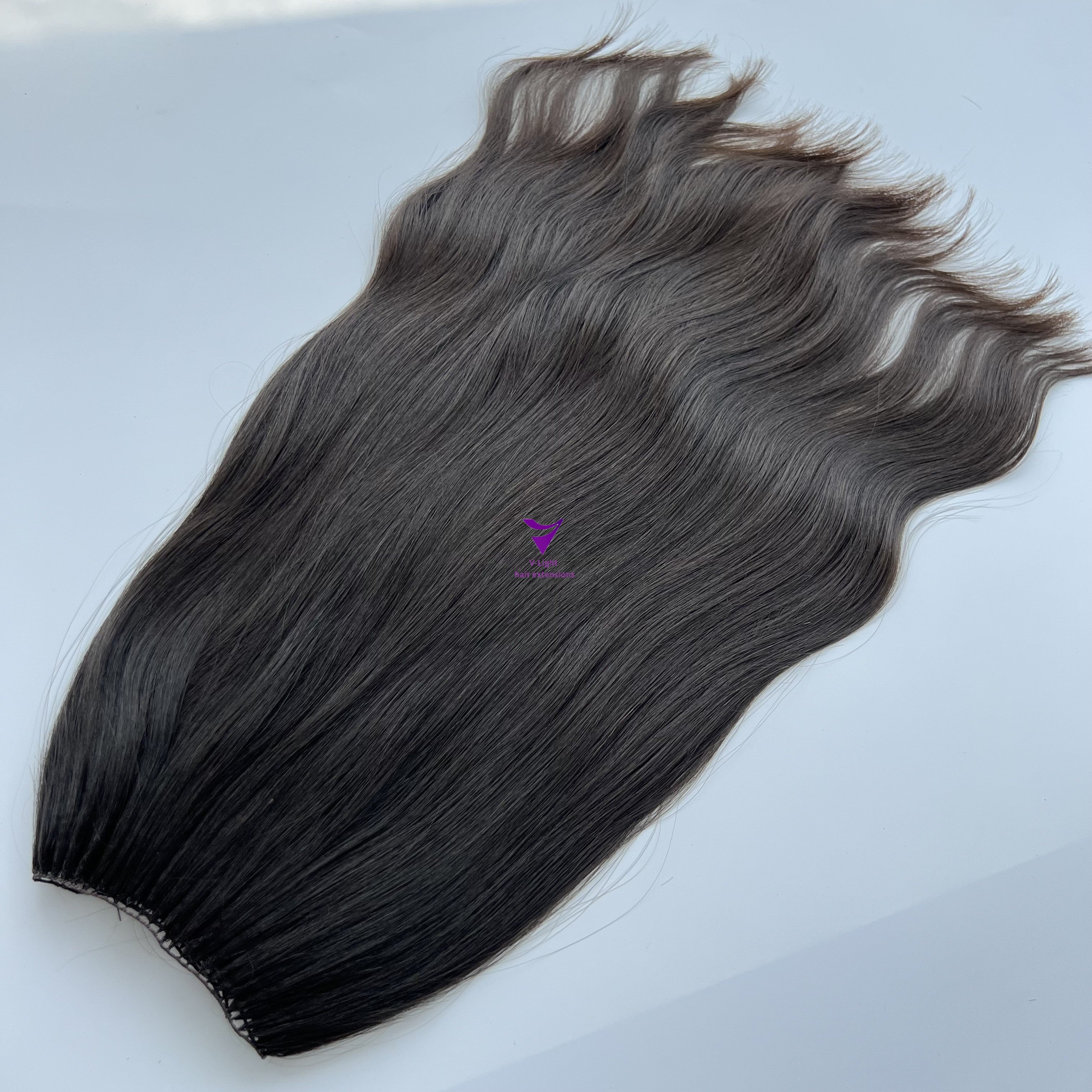 Feather weft hair extension /100% double drawn 10A/ Dark color 100g