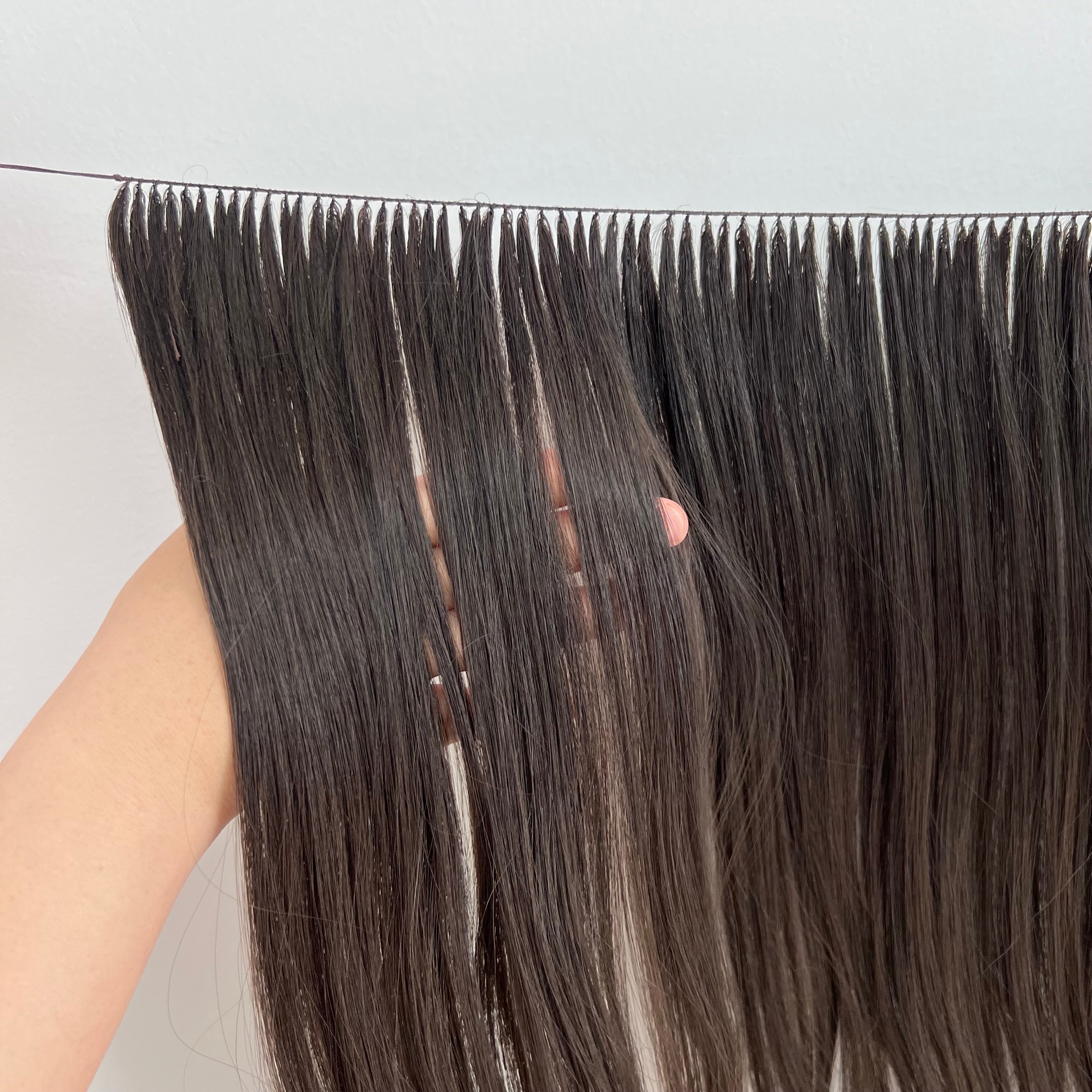 Feather weft hair extension /100% double drawn 10A/ Dark color 100g