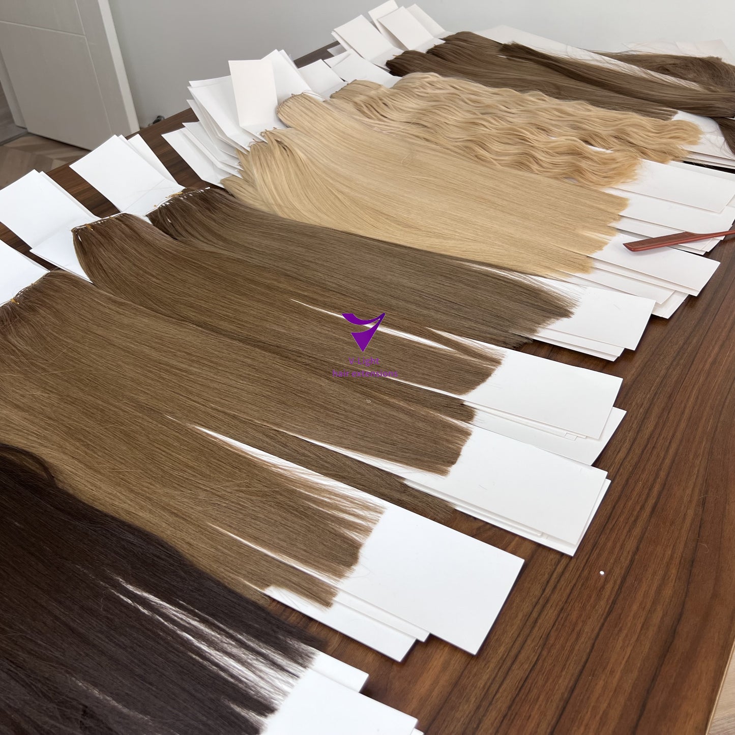Feather weft hair extension / single drawn 9A/ Dark color/100g
