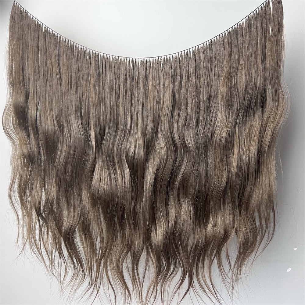 Feather weft hair extension /100% double drawn 10A/ Dark color 100g