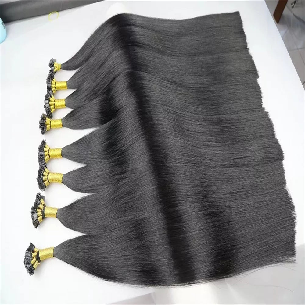 Flat tip / 9A Remy hair / Dark color 100g
