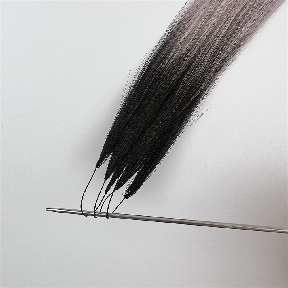Korean Braid feather hair extensions / 9A Virgin color/ Light color