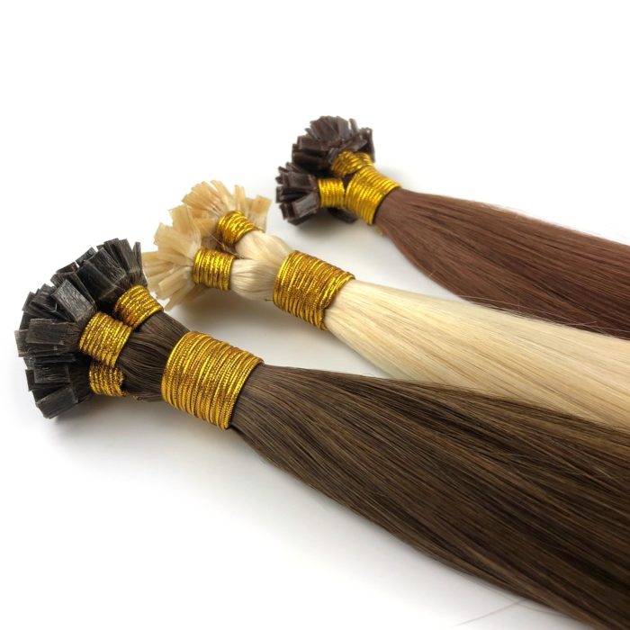 Flat tip / 9A Remy hair / Light color 100g