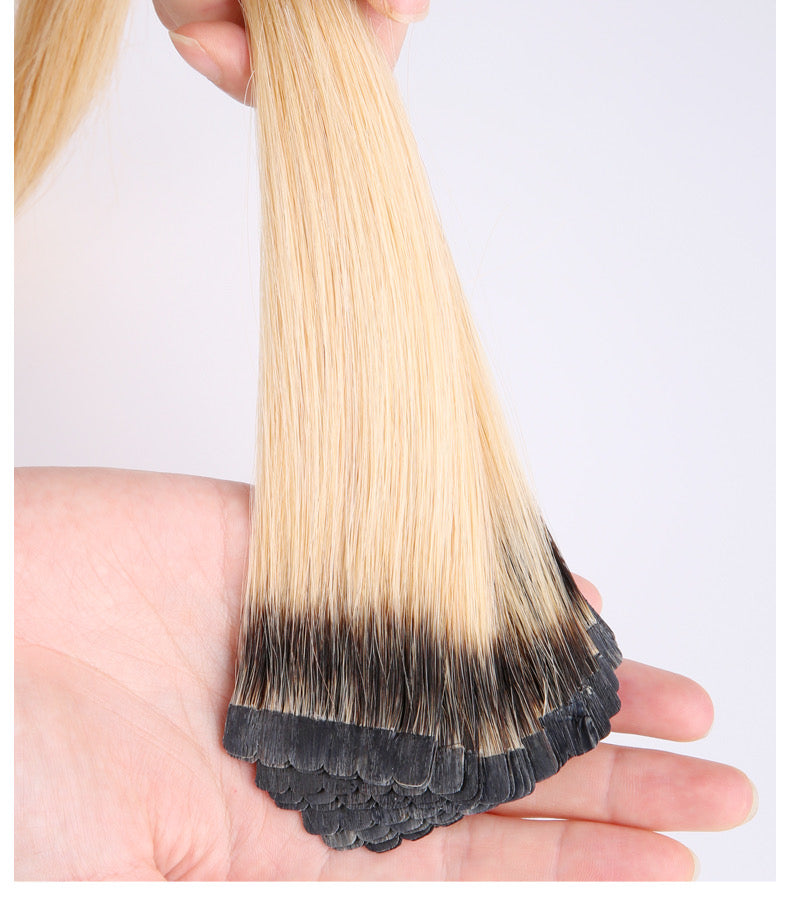 Tape-in hair extansion piece 6 strands/piece 9A/ Virgin hair light color