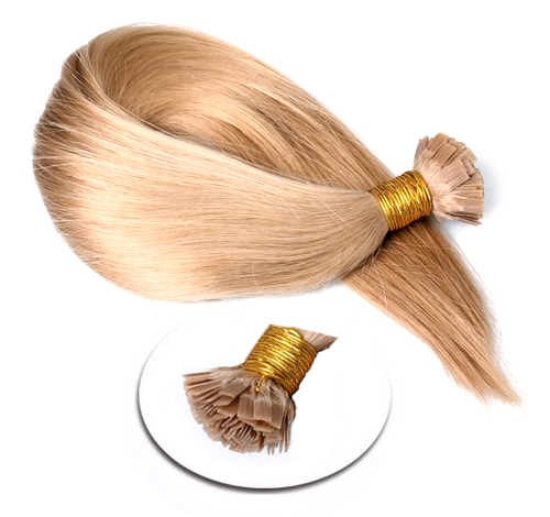 Flat tip hair extensions / 9A / Light color 100g
