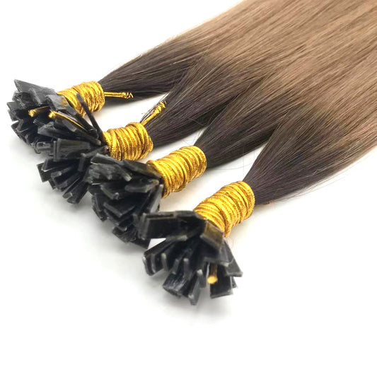 Flat tip  / 9A Remy hair / Dark color   100g