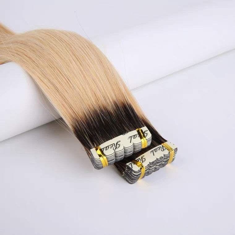 Tape-in hair extansion piece 6 strands/piece 9A/ Virgin hair light color