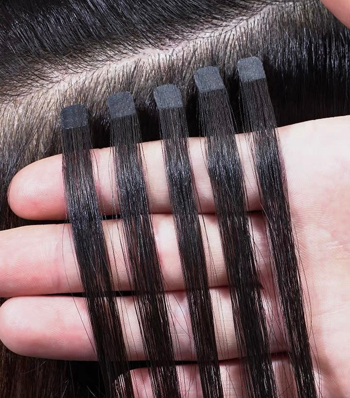 Tape-in hair extansion piece 6 strands/piece 9A/ Virgin hair light color
