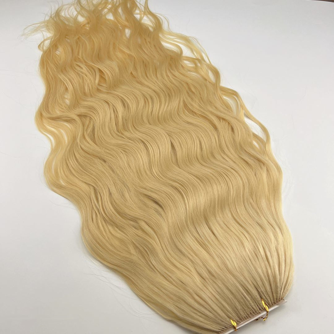 Feather weft hair extension /100% double drawn 10A / Light color 100g