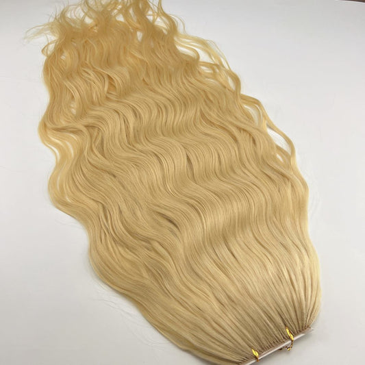 Feather weft hair extension /100% Keep-scaly hair 10A / Light color