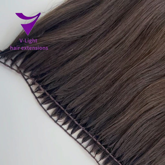 Feather weft hair extension /100% Virgin hair 10A / Natrual color 100g
