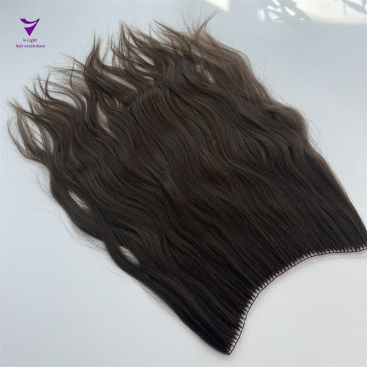 Feather weft hair extension /100% Virgin hair 10A / Natrual color 100g