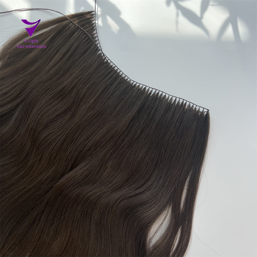 Feather weft hair extension /100% Virgin hair 10A / Natrual color 100g