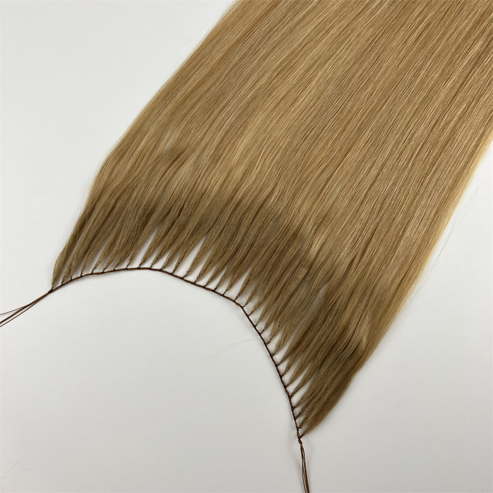 Feather weft hair extension/ single drawn 9A/ Light color