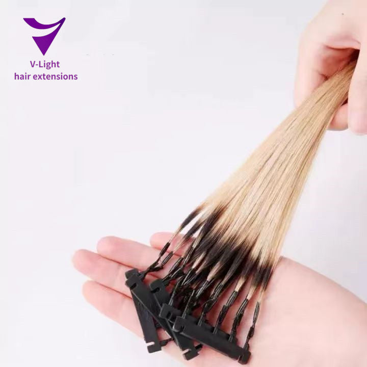 6D hair extension 9A Virgin hair/ Light Color /100g