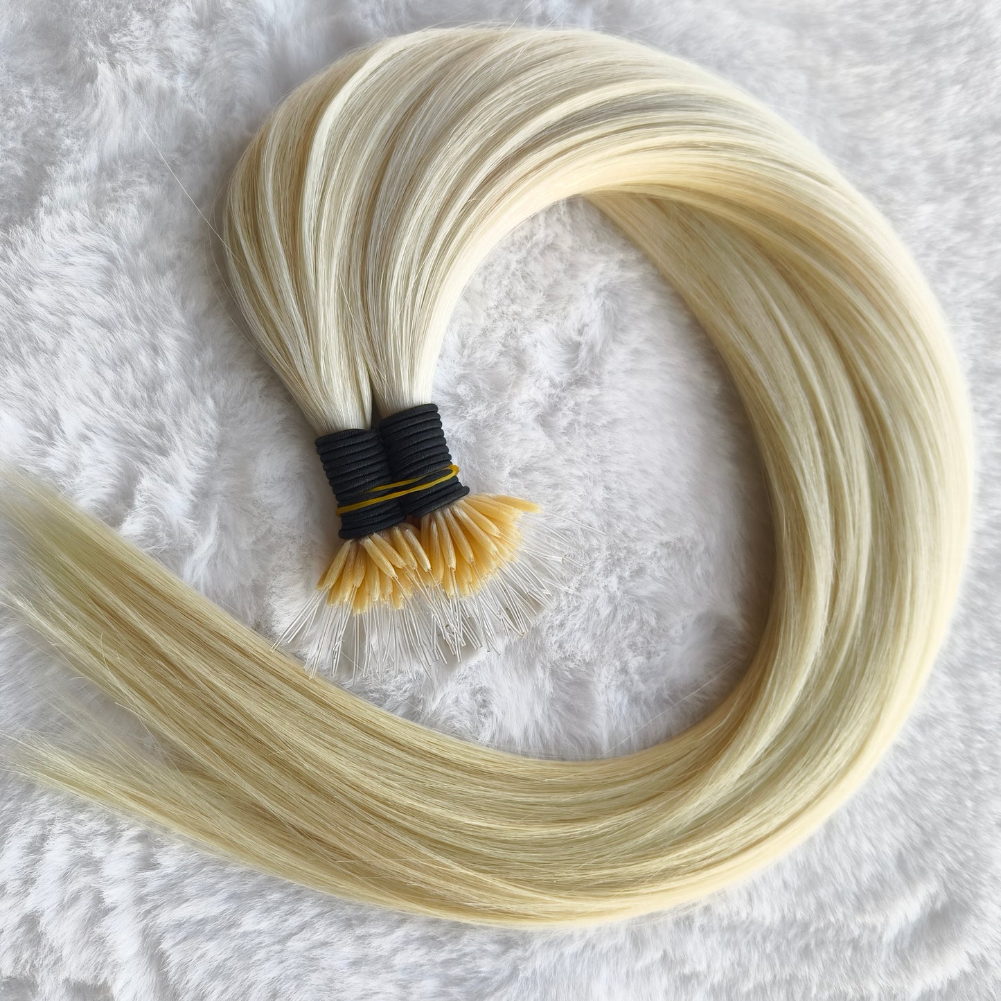 Nano ring elastic thread tip hair extension /9A Light color/ 100g