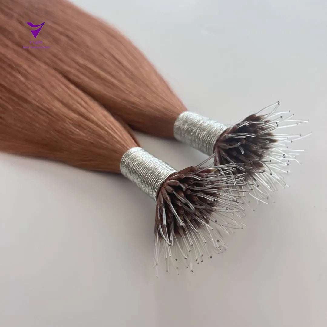 Nano ring elastic thread tip hair extension /9A Dark color/ 100g