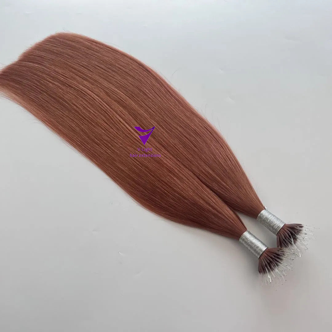 Nano ring elastic thread tip hair extension /9A Dark color/ 100g