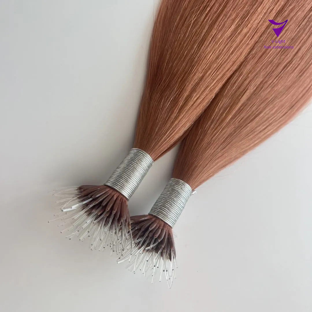 Nano ring elastic thread tip hair extension /9A Dark color/ 100g