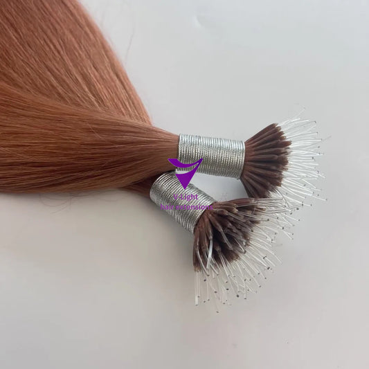 Nano ring elastic thread tip hair extension /9A Dark color/ 100g