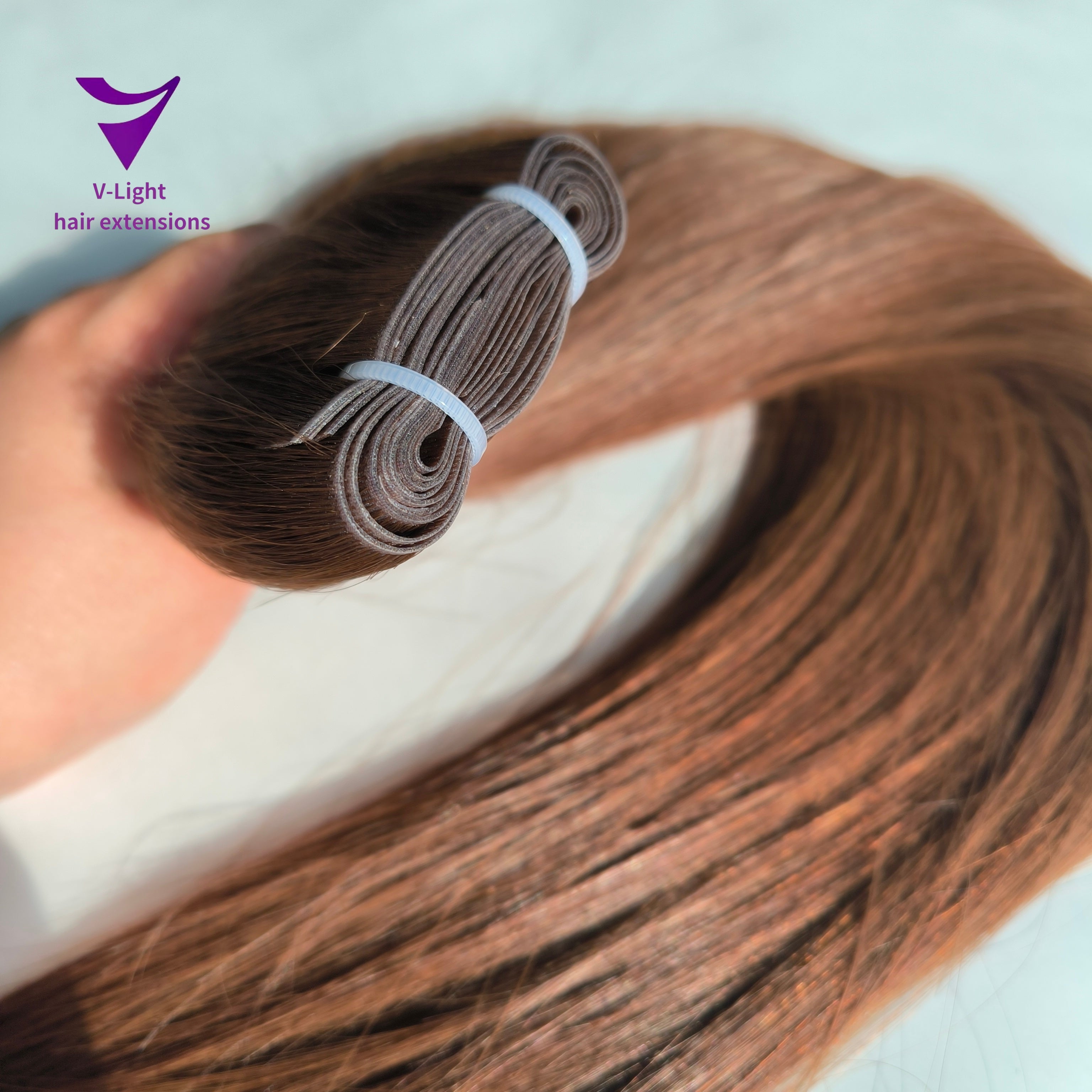 Invisible Tape-in weft / virgin hair 10A Dark color