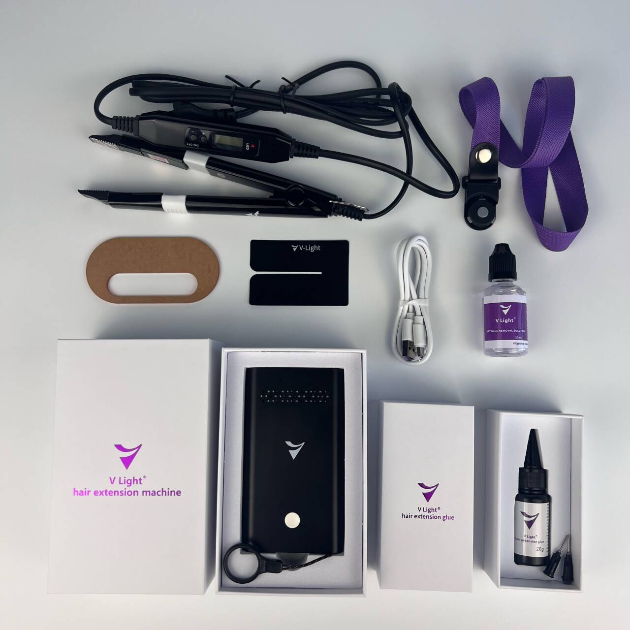 simple V-Light hair extension system kit (free shipping--Regular Packaging)