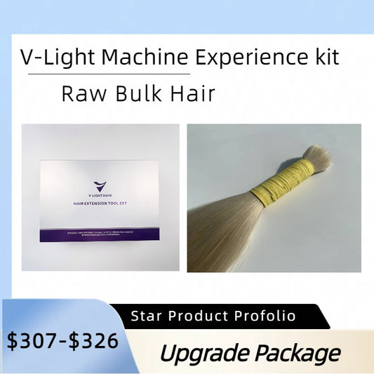 New Year Sale！ V-Light Hair Extension system --Raw Hair Experince kit (free shipping)