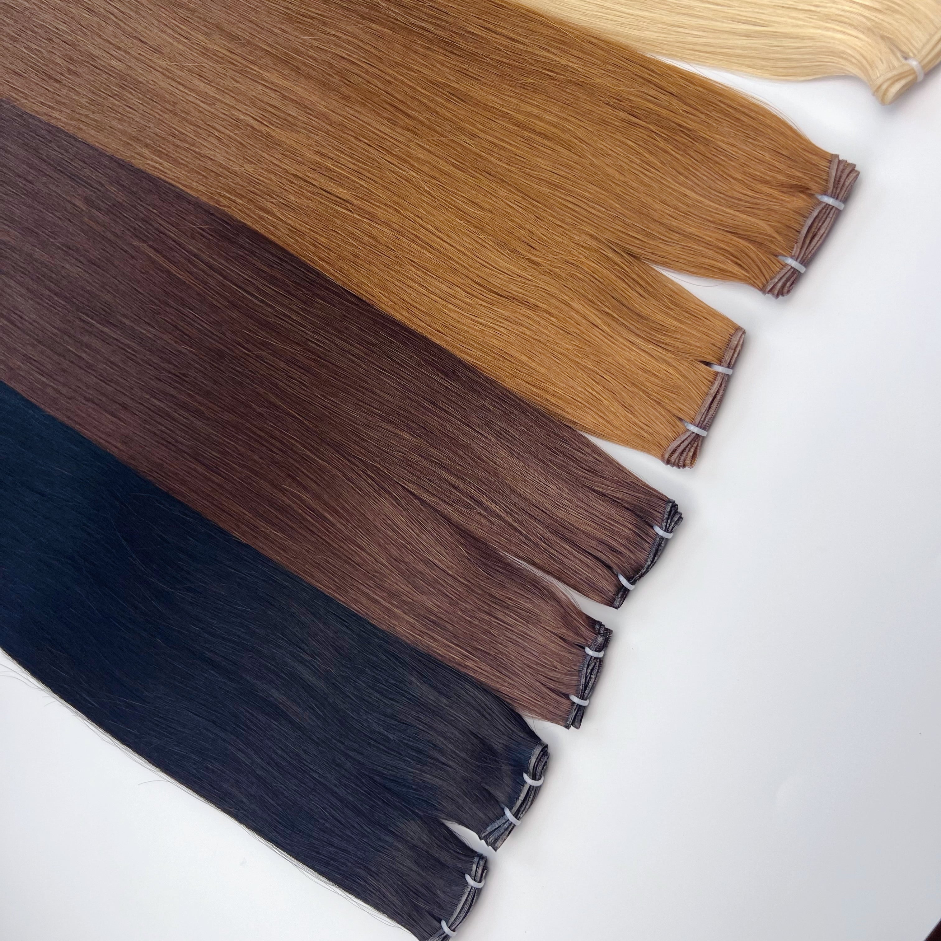 Genius Hair Weft  / double drawn 10A / Dark color  100g