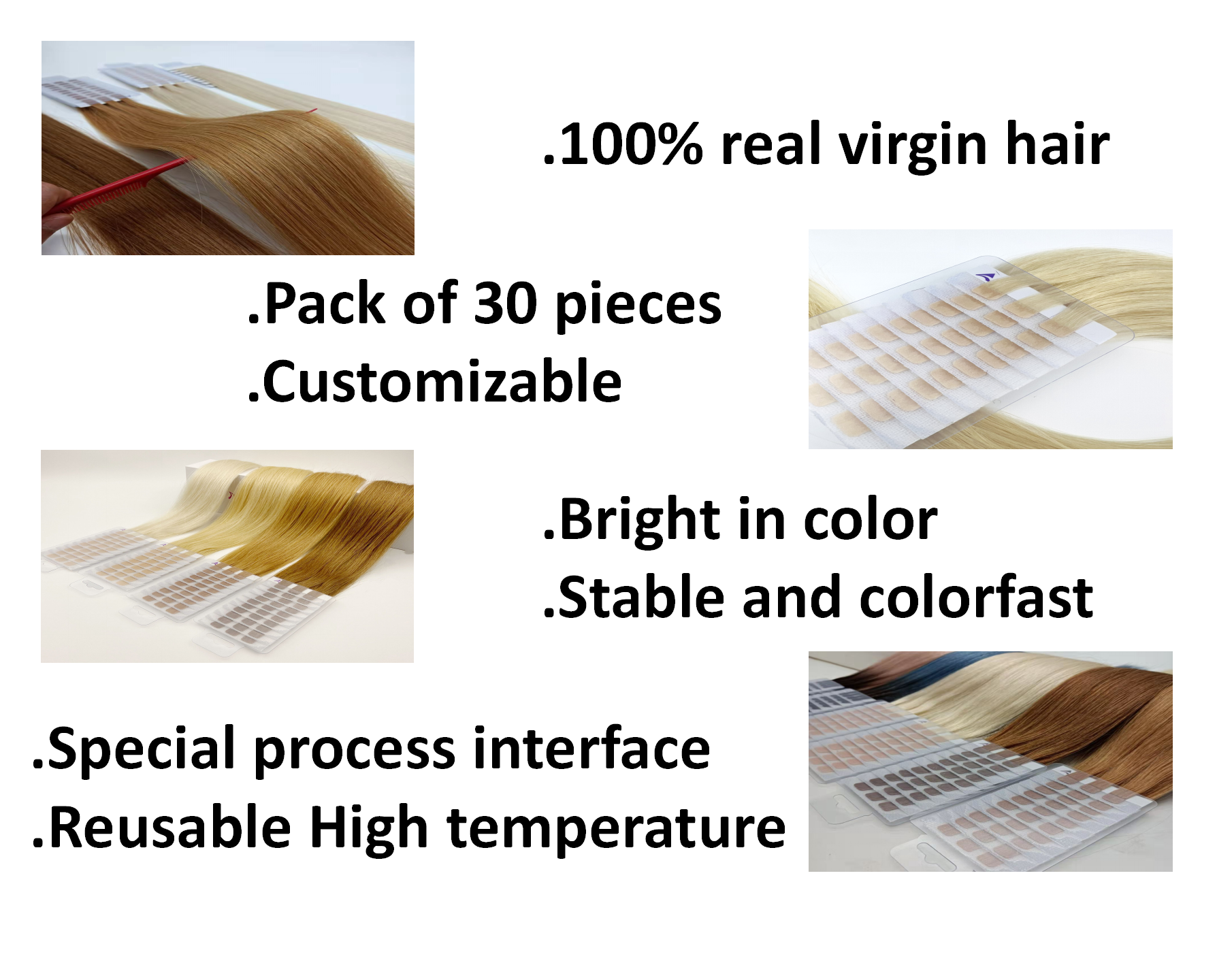 V-LIGHT hair extension piece/ 9A Remy hair /Light Color  / 150g