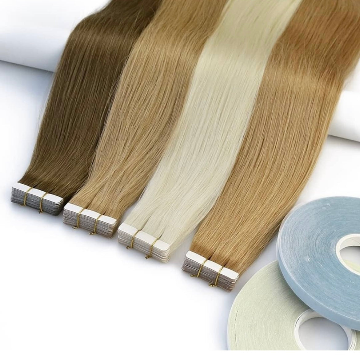 Tape-in Hair  9A  Flat tip/ Remy hair Light color